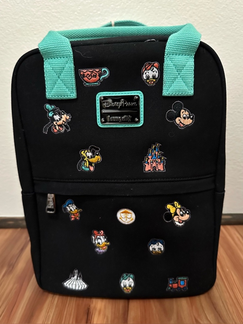 NWT Loungefly Disney Parks Mickey Mouse & friends embroidered canvas backpack